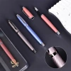 The PoK T21 signature ballpoint pen is a high-end metal rod signature carbon black business office pen that can print logos details Picture